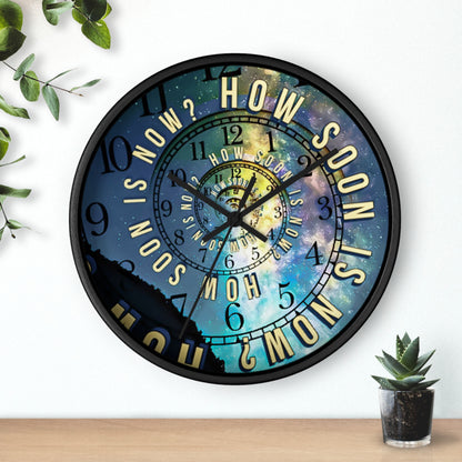 Galaxy Wall Clock, Time and Space, How Soon Is Now Song Title, Spiral Design Clock, Music Lover Gift, Unique Decor, Celestial Space Clock