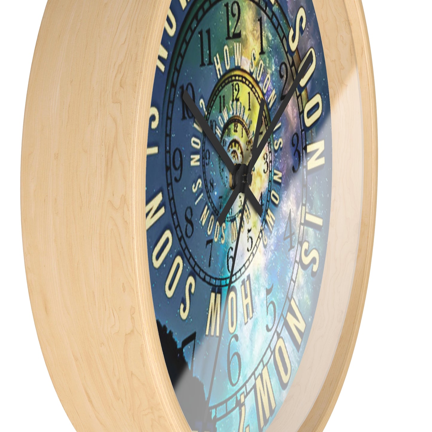 Galaxy Wall Clock, Time and Space, How Soon Is Now Song Title, Spiral Design Clock, Music Lover Gift, Unique Decor, Celestial Space Clock