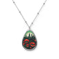 Emerald City Pendant, Poppy Field Charm, Colorful Oval Necklace, Wizard of Oz, Oz Jewelry,