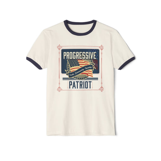 Retro American Flag Progressive Patriot Unisex T-Shirt, Truth Community Equality, USA Pride Tee, Fourth of July Shirt, Political Activist