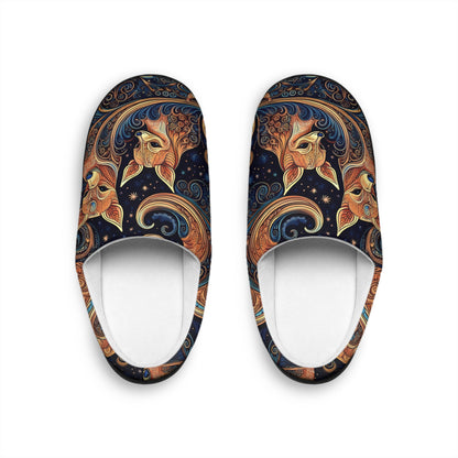 Unique Slippers, Space Dog Paisley Retro Indoor Women's House Shoes, Gift for Dog Lovers, Comfy Slip-Ons, Puppy Lover Present, Cozy Bedroom