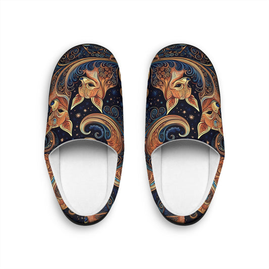 Unique Slippers, Space Dog Paisley Retro Indoor Women's House Shoes, Gift for Dog Lovers, Comfy Slip-Ons, Puppy Lover Present, Cozy Bedroom