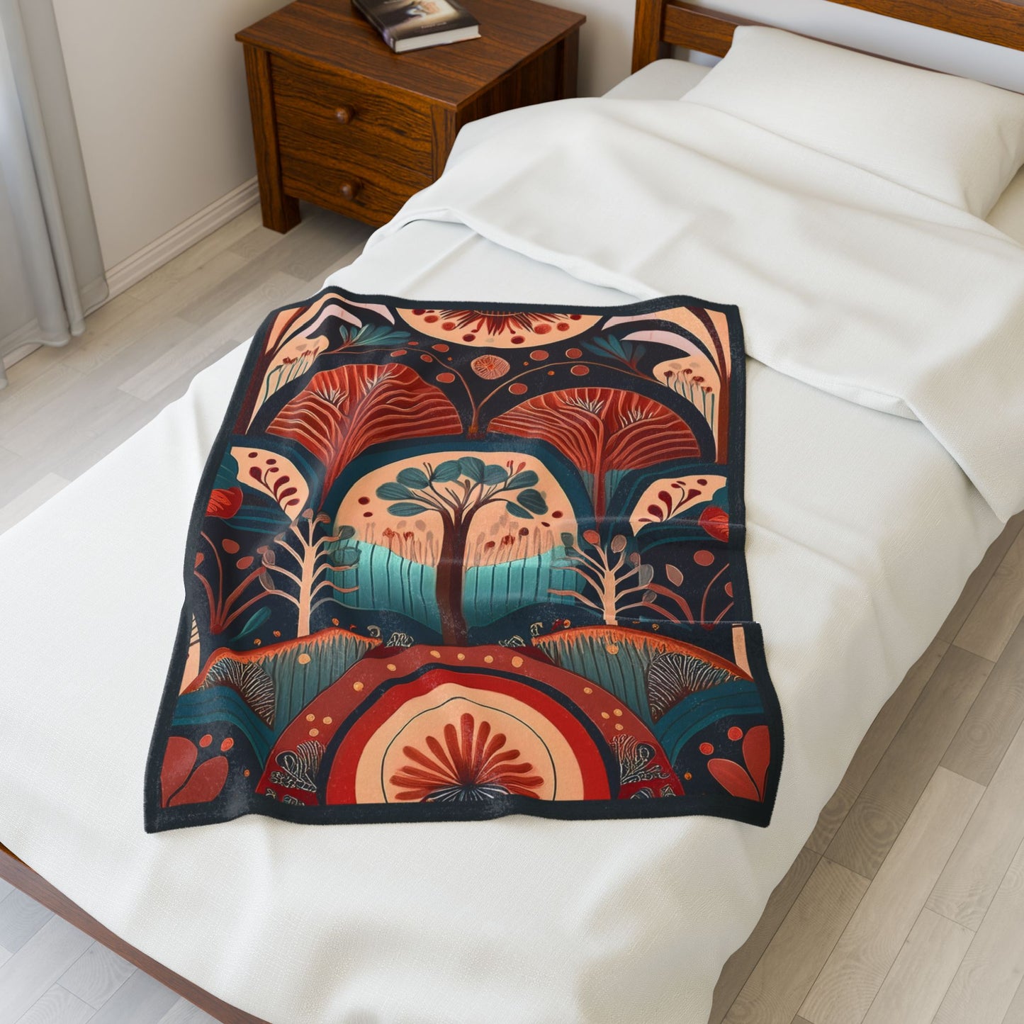 Throw Blanket - Art Deco Tree Pattern Design