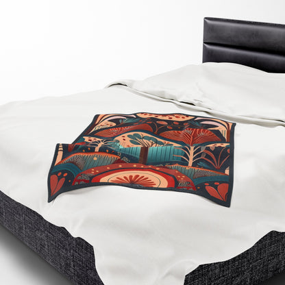 Throw Blanket - Art Deco Tree Pattern Design
