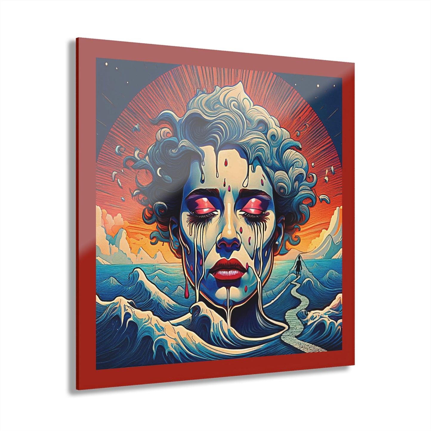 Wall Art Print - Pop Art Surrealism, Acrylic Prints - Cry an Ocean, (French Cleat Hanging)