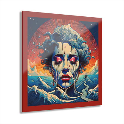 Wall Art Print - Pop Art Surrealism, Acrylic Prints - Cry an Ocean, (French Cleat Hanging)