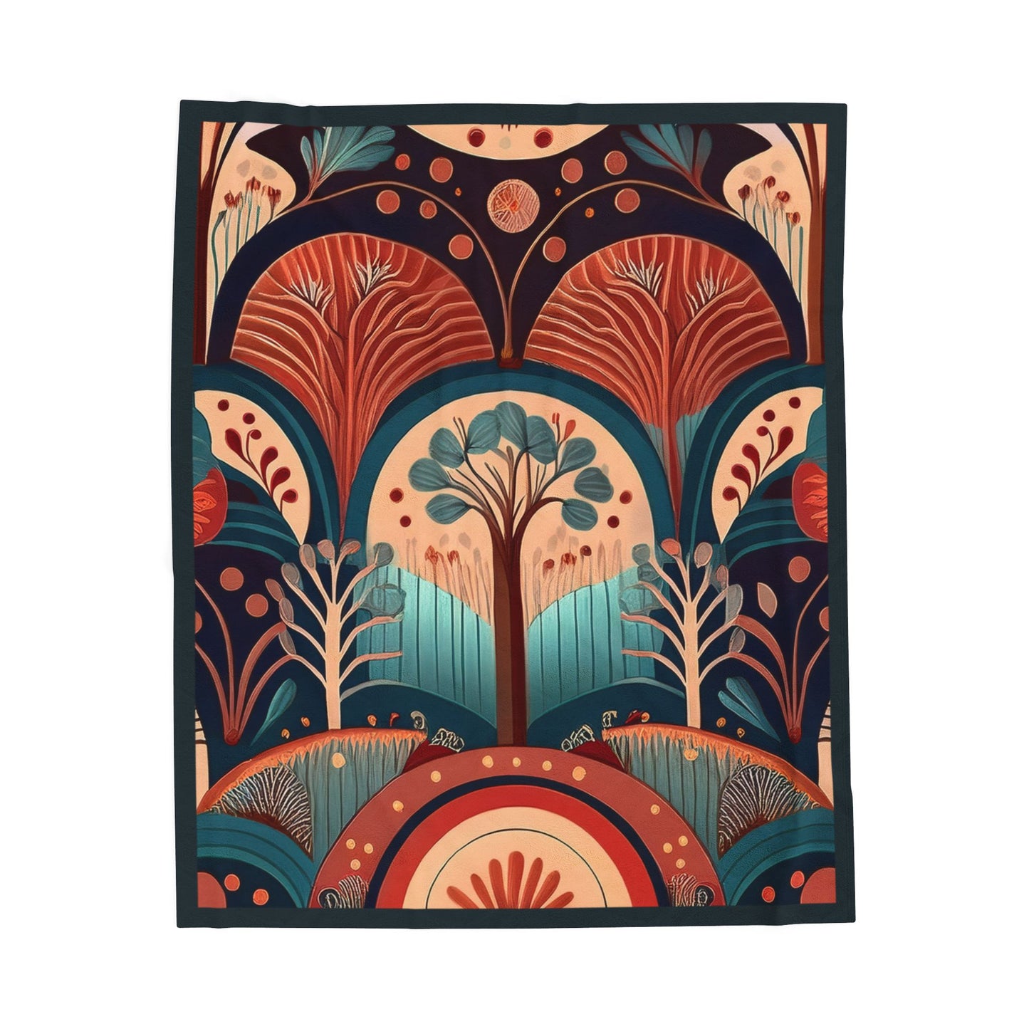 Throw Blanket - Art Deco Tree Pattern Design