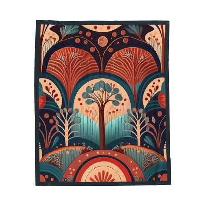 Throw Blanket - Art Deco Tree Pattern Design