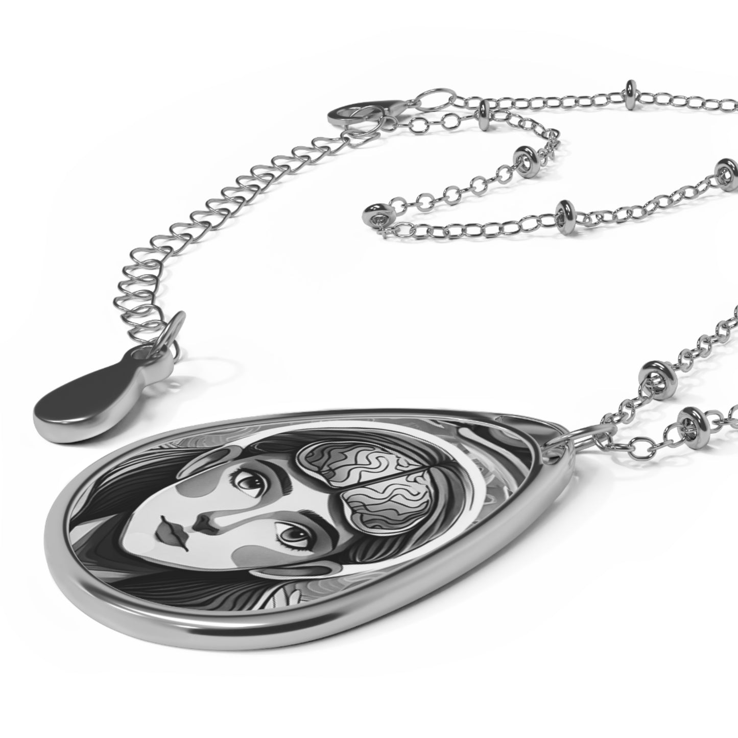 Mindful Jewelry, Elegant Silver Necklace, Gift, Bohemian Style Necklace, Unique Statement Piece, Artful Accessories for Women