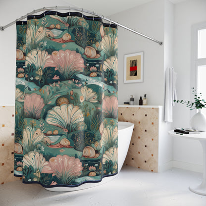 Whimsical Ocean-Inspired Shower Curtain - Nautical Decor for Coastal Vibes