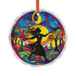 Crystal Ornament — Stained Glass Dancing Moon Woman Holiday Decoration