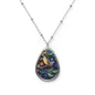 Whimsical Bird Design Oval Necklace, Nature Jewelry, Gifts for Her, Boho Chic Accessory, Statement Pendant, Mother's Day Gift