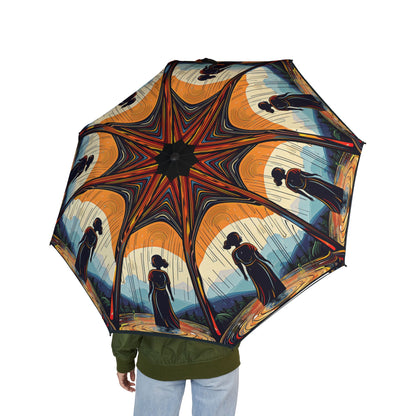 Artistic Foldable Umbrella - Stylish Rain Gear, Unique Gift for Her, Fashionable Travel Accessory, Rainy Day Essential, Outdoor Events