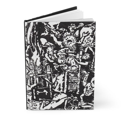 Matte Hardcover Journal, Witchcraft Linoleum Block Print, Warlock Theme, Peter Brueghel Inspired, Notebook, Diary, Sketchbook, Planner,