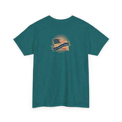 Progressive Patriot- Unisex Heavy Cotton Tee, Retro T-Shirt, Casual Wear, Gift for Activists, Independence Day, Protests, Everyday Apparel