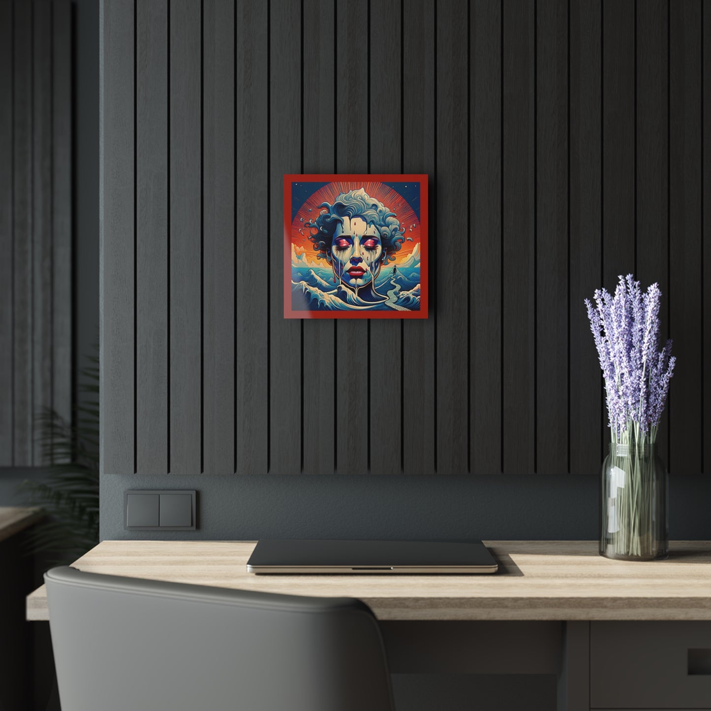 Wall Art Print - Pop Art Surrealism, Acrylic Prints - Cry an Ocean, (French Cleat Hanging)