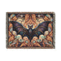 Psychedelic Bat- Woven Blanket, Cozy Throw, Home Decor, Halloween Gift, Gothic Blanket, Unique Gift for Bat Lovers, Goths