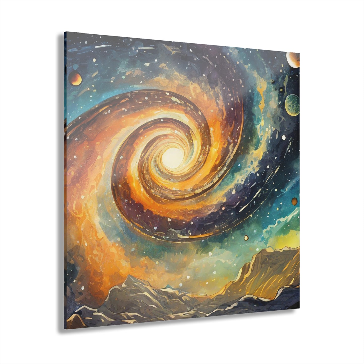 Colorful Spiral Galaxy Acrylic Print, Pop Art, French Cleat Hanging Wall Decor, Astronomy Gift, Space Lover Gift, Galaxy Print, Unique Art