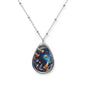 Colorful Bird Design Oval Necklace, Nature Jewelry Gift, Bohemian Pendant, Everyday Wear, Bird Lover Accessories, Unique Present