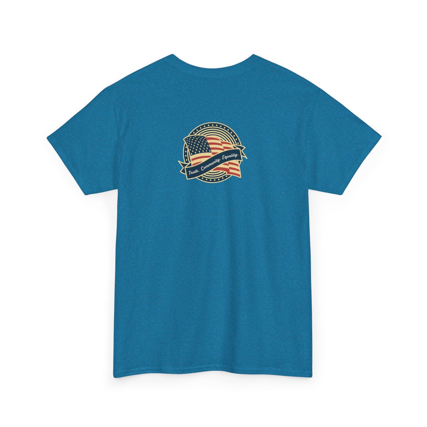 Progressive Patriot- Unisex Heavy Cotton Tee, Retro T-Shirt, Casual Wear, Gift for Activists, Independence Day, Protests, Everyday Apparel