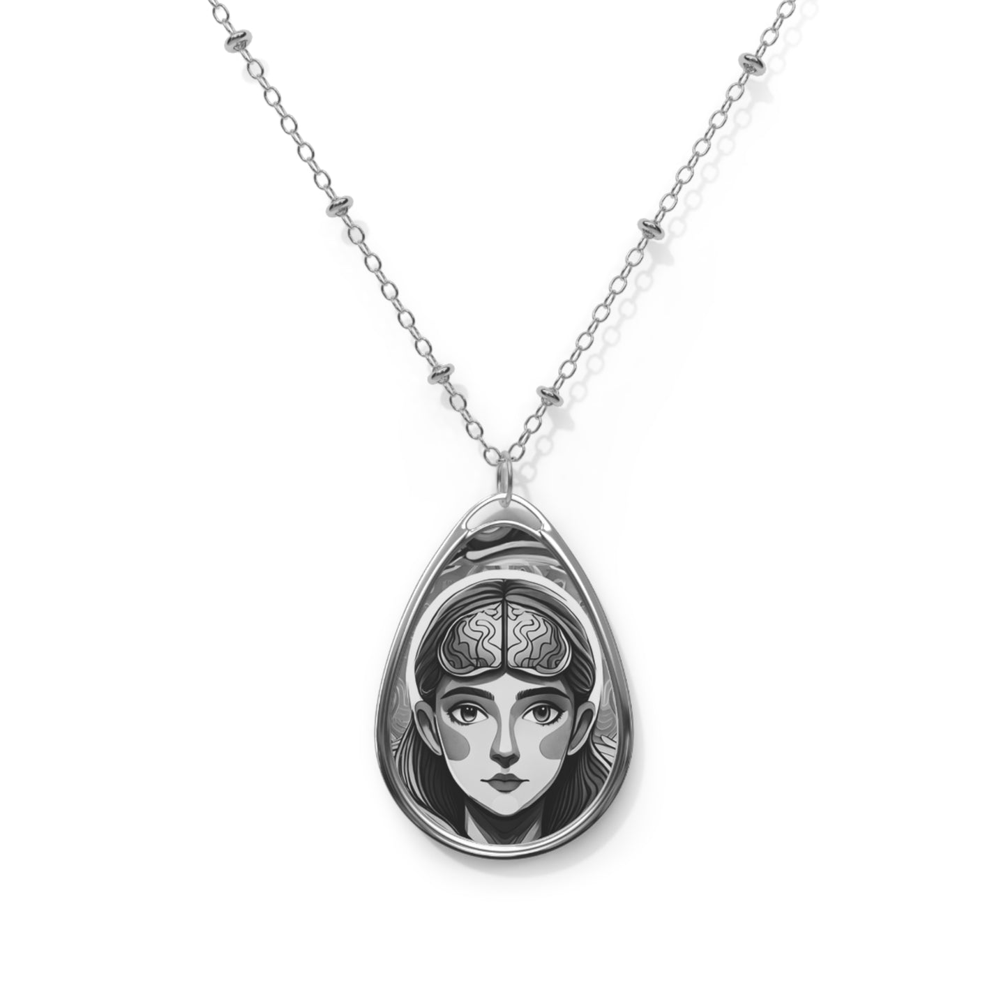 Mindful Jewelry, Elegant Silver Necklace, Gift, Bohemian Style Necklace, Unique Statement Piece, Artful Accessories for Women