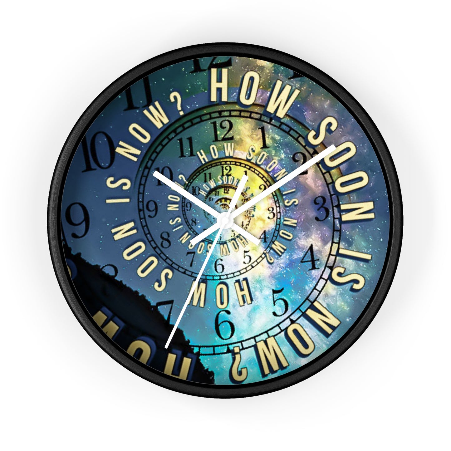 Galaxy Wall Clock, Time and Space, How Soon Is Now Song Title, Spiral Design Clock, Music Lover Gift, Unique Decor, Celestial Space Clock