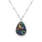 Whimsical Bird Design Oval Necklace, Nature Jewelry, Gifts for Her, Boho Chic Accessory, Statement Pendant, Mother's Day Gift