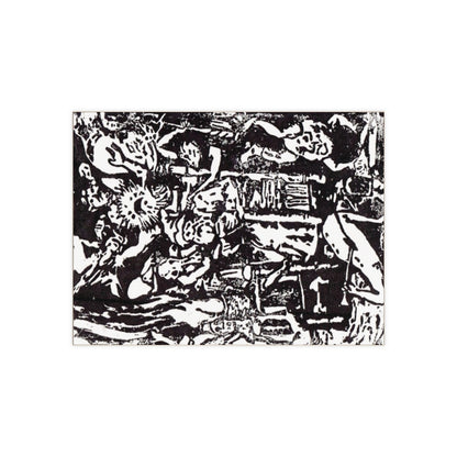 Ceramic Tile, Linoleum Block Print, Wizard Print Design, Pieter Brueghel, Woodcut Design, Demon Scene, Home Decor, Wall Art, Kitchen Trivet