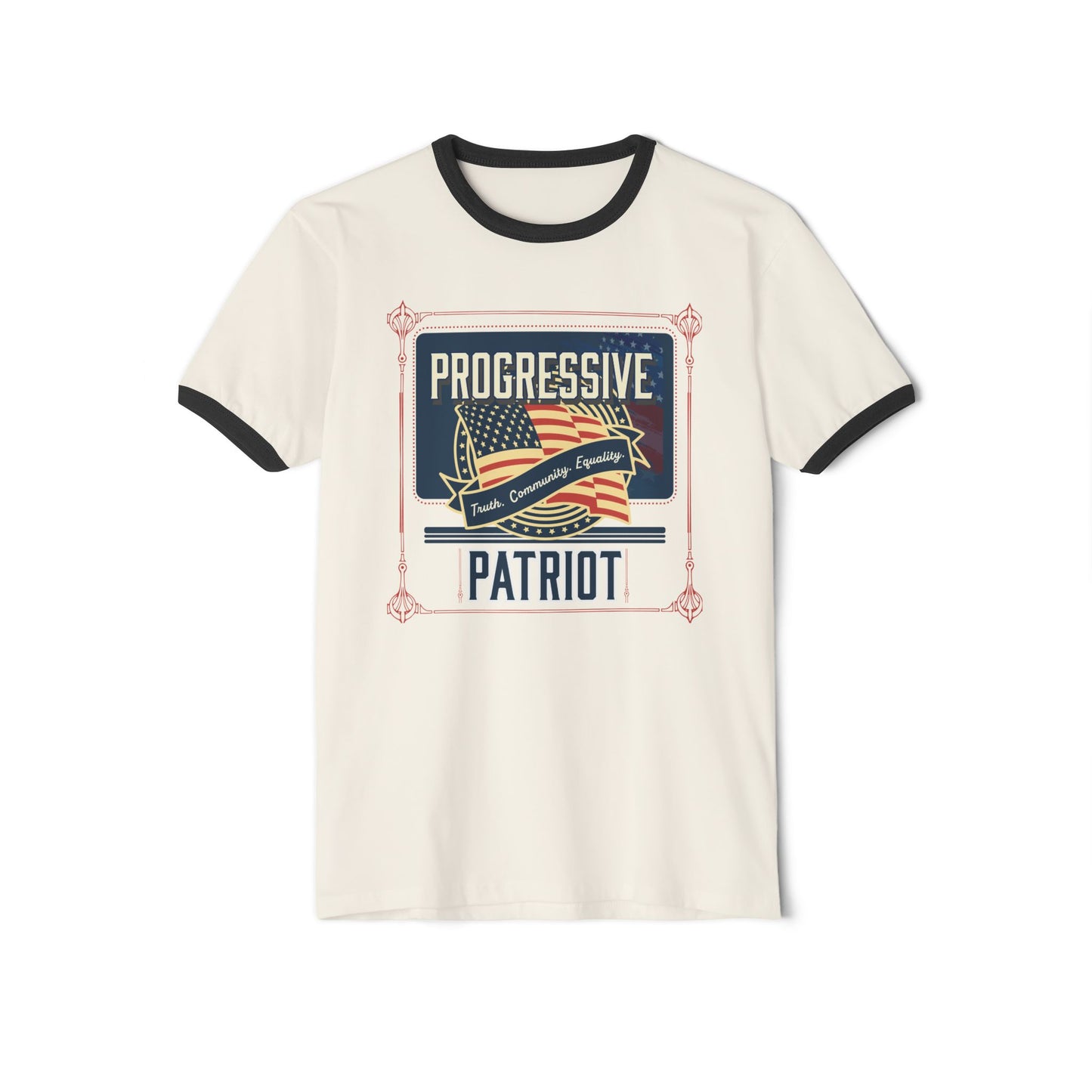 Retro American Flag Progressive Patriot Unisex T-Shirt, Truth Community Equality, USA Pride Tee, Fourth of July Shirt, Political Activist