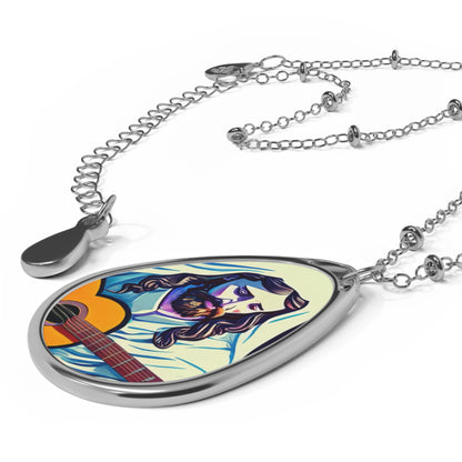 Handcrafted Pendant w/ Jesus Playing Guitar, Spiritual Jewelry, Gift for Music Lovers, Religious Necklace, Boho Accessories, Unique art