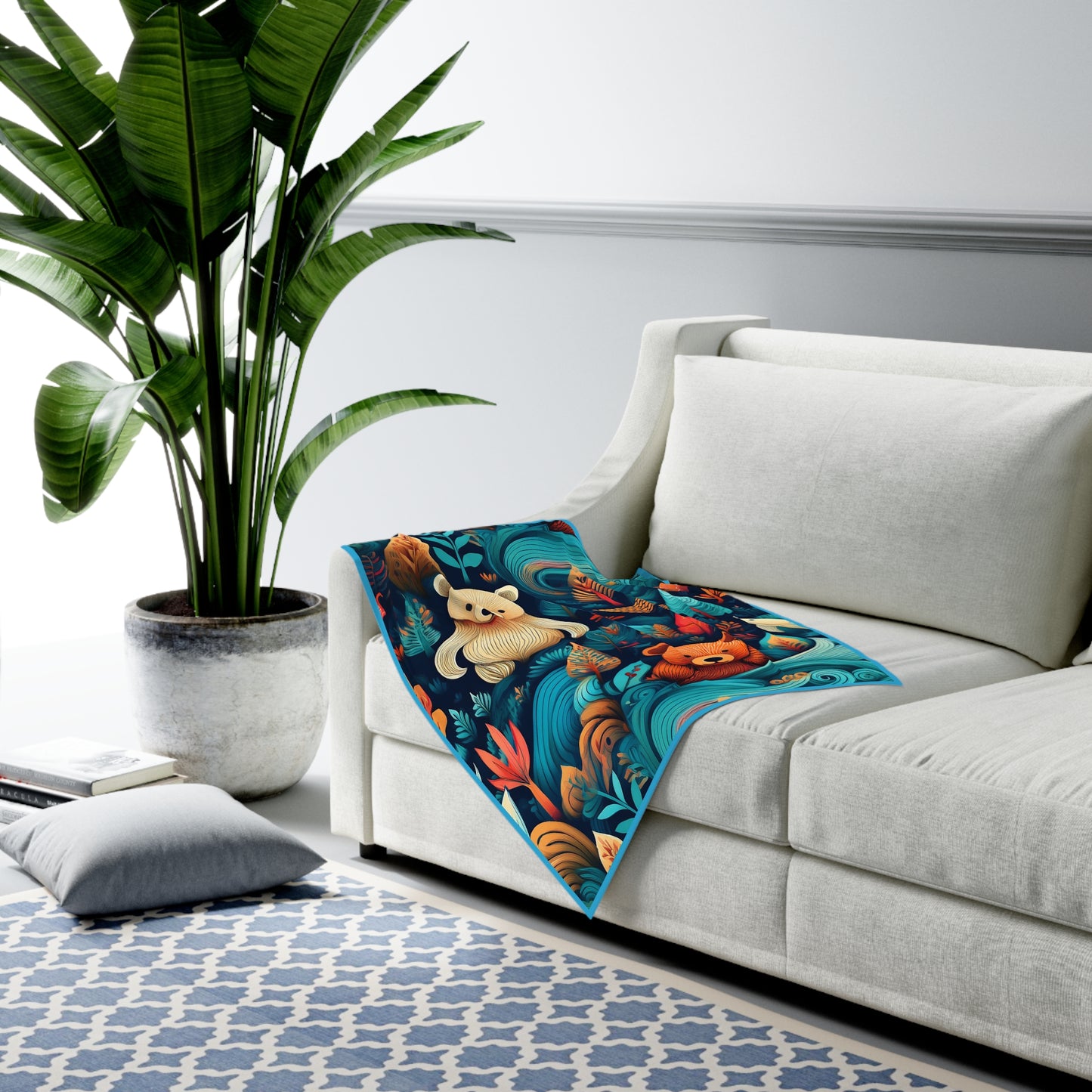 Baby Swaddle Blanket - Aqua Bears