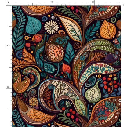 Repeat Pattern Fabric - Deco Garden Botanicals