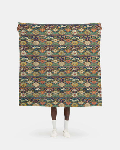 Repeat Pattern Fabric - Vibrant Korean inspired tree and floral design