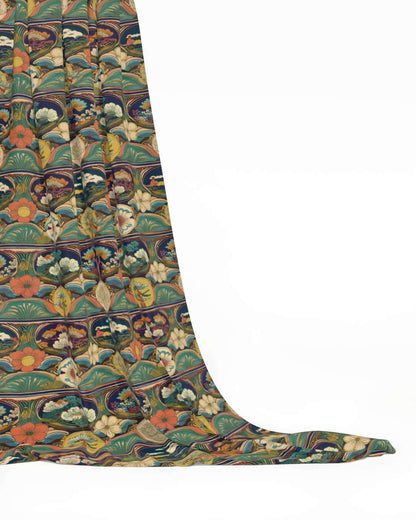 Repeat Pattern Fabric - Vibrant Korean inspired tree and floral design