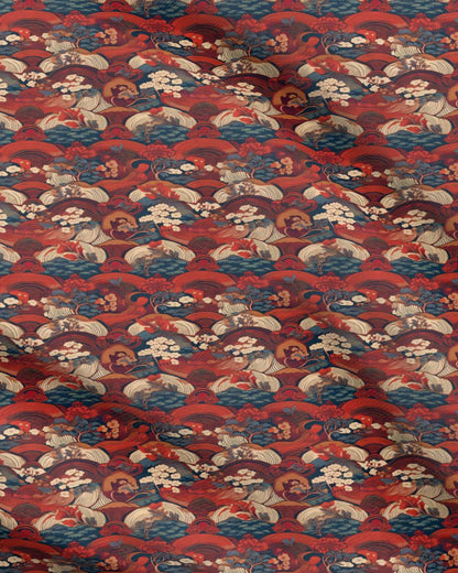Repeat Pattern Fabric, Red Dream