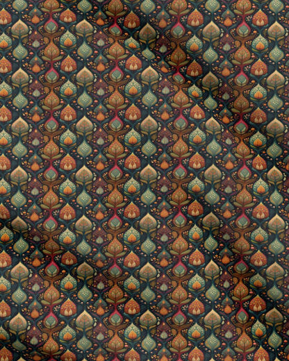 Repeat Pattern Fabric, Art Nouveau Flame Drops