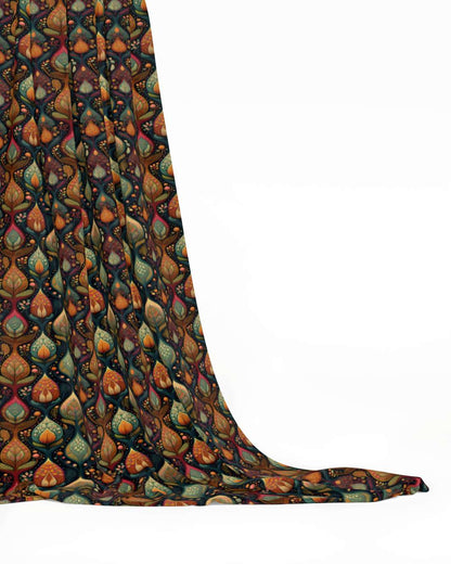 Repeat Pattern Fabric, Art Nouveau Flame Drops